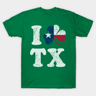 Love Texas Flag Irish St Patricks Day Texan T-Shirt